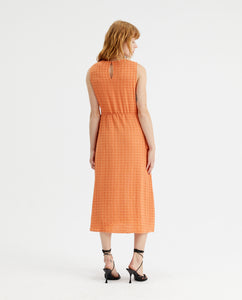 Compania Fantastica Orange crinkled midi dress with side slits