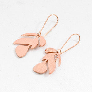 Leaf Earrings Rose Gold