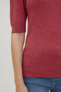 Byoung Bypimba Puff Sleeve Fine Knit Top Raspberry