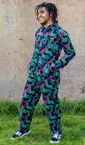 Rainbow Zebra Stretch Twill Boiler Suit