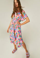 Load image into Gallery viewer, Multicoloured Floral Midi Shirt Dress

