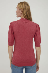 Byoung Bypimba Puff Sleeve Fine Knit Top Raspberry