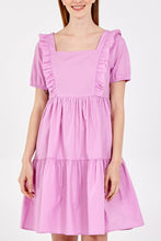 Load image into Gallery viewer, Suzi Frill Detail Skater Dress In Pink
