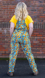 Run And Fly 70’s Floral Stretch Twill Dungarees