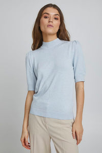 Byoung Bypimba Puff Sleeve Fine Knit Top Blue