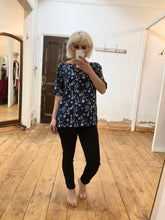 Load image into Gallery viewer, Fransa Blue Floral Top With Side Panels
