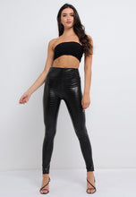 Load image into Gallery viewer, Textured Faux Leather PU High Waisted Leggings In Black
