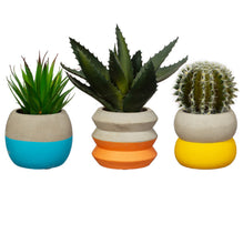 Load image into Gallery viewer, Colour Block Cement Planter Round

