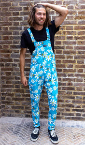Run And Fly Bee Free Blue Stretch Twill Dungarees