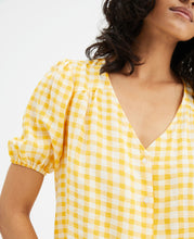Load image into Gallery viewer, Compania Fantastica Yellow Gingham Top
