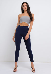 Pull On Skinny High Waisted Trousers