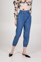 Load image into Gallery viewer, Belt Detail Trousers  In Denim

