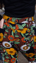Load image into Gallery viewer, Run And Fly  70&#39;s Black Floral High Waisted Bell Bottom Flares
