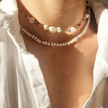Load image into Gallery viewer, Pearl with Myuki beads clasp Necklace
