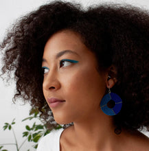 Load image into Gallery viewer, Dusky Blue And Cobalt Ngare Earrings By Bohemia Designs
