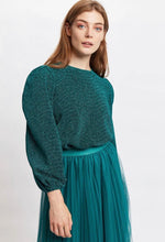 Load image into Gallery viewer, Louche Marley Long Sleeve Lurex Top Petrol
