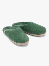 Load image into Gallery viewer, Egos Copenhagen Natural Wool Fair Trade Slippers Green
