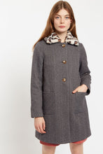 Load image into Gallery viewer, Louche Dryden Herring Bone Faux Fur Collar Jacket
