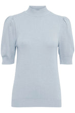 Load image into Gallery viewer, Byoung Bypimba Puff Sleeve Fine Knit Top Blue
