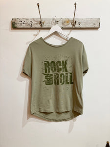 Rock And Roll T-shirt In Khaki By Pulz Jeans