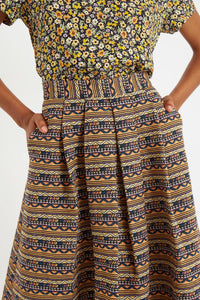 Pasadena Mexico  Jacquard Midi Skirt