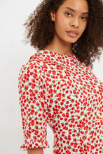 Load image into Gallery viewer, Louche Myfanwy Roses Roses Print Short Sleeve Mini Dress
