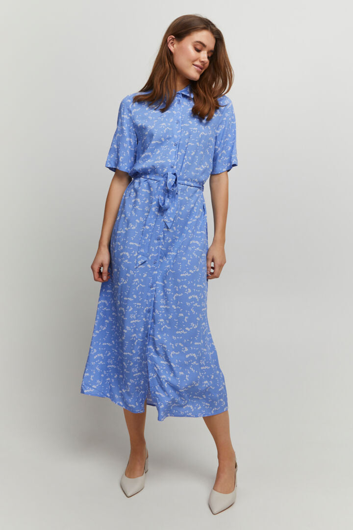 Byoung Joella Shirt Dress In Blue Floral