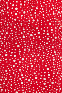 Louche Mara Spot It Red Ruffle Hem Wrap Midi Skirt