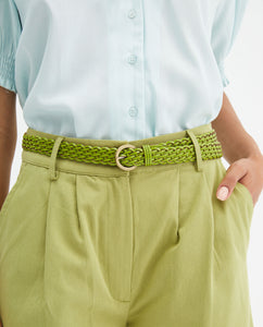 Compania Fantastica Green Braided Leather Belt