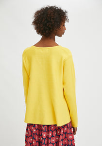 Compania Fantastica Flared Cut Knitted Jumper Yellow
