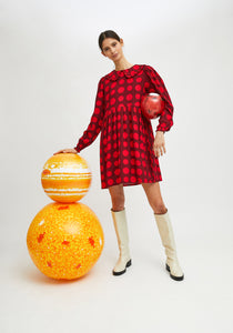 Compania Fantastica Red Polka Dots Shift Dress