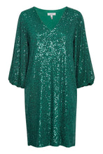 Load image into Gallery viewer, Byoung Bysolia V Dress Ultramarine Green
