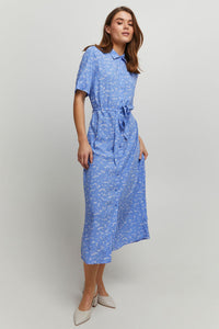Byoung Joella Shirt Dress In Blue Floral