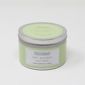Soy Wax Candle in Lime, Mandarin & Basil Scent