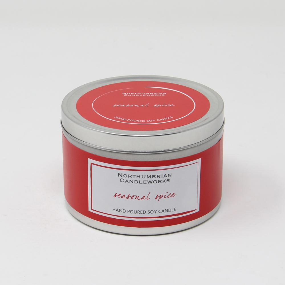 Vegan Seasonal Spice Scented Soy Wax Candle Tin