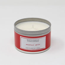 Load image into Gallery viewer, Vegan Seasonal Spice Scented Soy Wax Candle Tin
