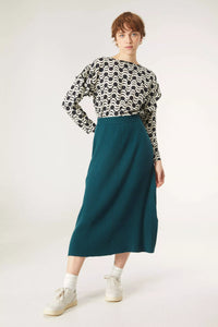 Compania Fantastica Knitted Skirt In Teal