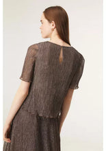 Load image into Gallery viewer, Compania Fantastica Brown Lurex Midi Skirt
