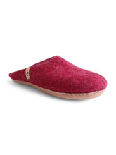Load image into Gallery viewer, Egos Copenhagen Natural Wool Fair Trade Slippers Cerise
