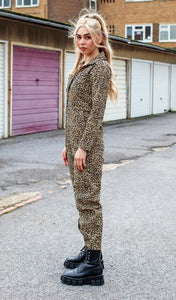 Natural Leopard Print Boiler Suit