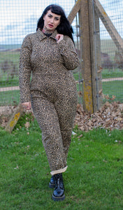 Natural Leopard Print Boiler Suit